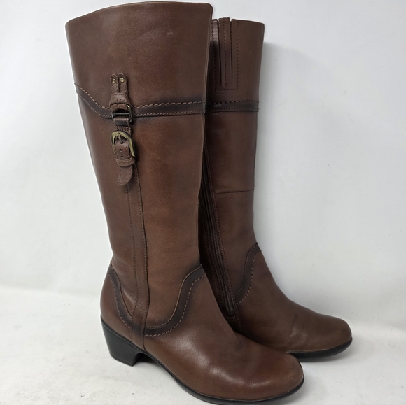 Clark’s Women’s Ingalls Brown Leather Boots Riding Boot Size 6.5 - Picture 3 of 6